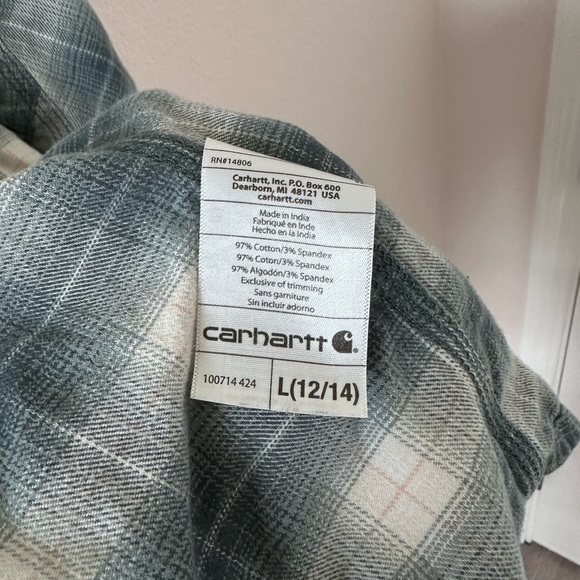 Carhartt women’s rugged flex flannel long sleeve plaid shirt - Picture 4 of 6